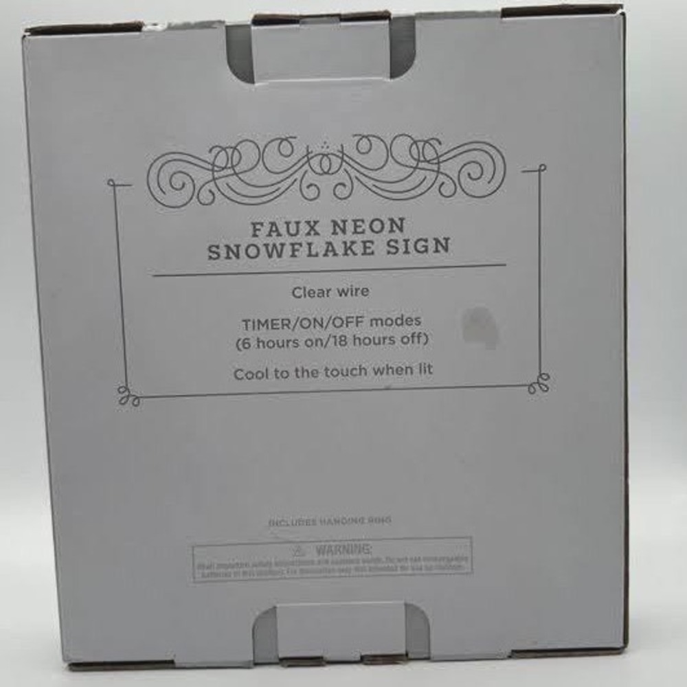 New in Box Wondershop LED Neon Blue Snowflake Light Sign Battery Operated Timer - Picture 6 of 6